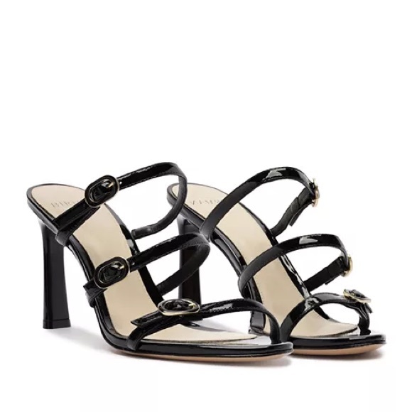 Alexandre Birman Poppy 35 Patent Leather Strappy Sandal Black NWT Size 39.5 40